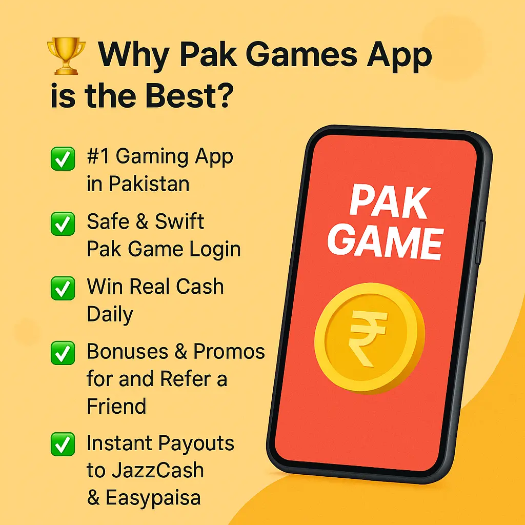 PakGames Account Dashboard showing user balance, transaction history, deposit and withdrawal options with EasyPaisa and JazzCash